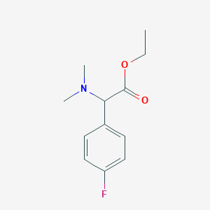 molecular formula C12H16FNO2 B13038265 Ethyl 2-(dimethylamino)-2-(4-fluorophenyl)acetate 