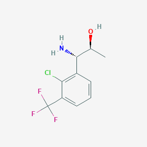 molecular formula C10H11ClF3NO B13038315 (1S,2S)-1-Amino-1-[2-chloro-3-(trifluoromethyl)phenyl]propan-2-OL 