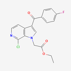 molecular formula C18H14ClFN2O3 B13038340 Ethyl 2-(7-chloro-3-(4-fluorobenzoyl)-1H-pyrrolo[2,3-c]pyridin-1-yl)acetate 