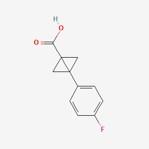 molecular formula C11H9FO2 B13038347 3-(4-Fluorophenyl)bicyclo[1.1.0]butane-1-carboxylic acid 