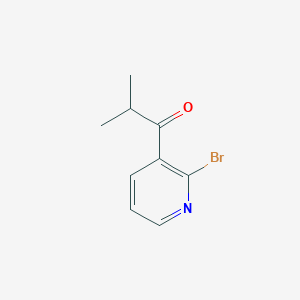 molecular formula C9H10BrNO B13038352 1-(2-Bromopyridin-3-yl)-2-methylpropan-1-one 