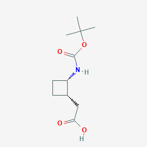 molecular formula C11H19NO4 B13038354 2-[cis-2-{[(Tert-butoxy)carbonyl]amino}cyclobutyl]aceticacid 