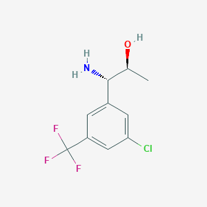 molecular formula C10H11ClF3NO B13038360 (1S,2S)-1-Amino-1-[3-chloro-5-(trifluoromethyl)phenyl]propan-2-OL 