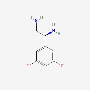 molecular formula C8H10F2N2 B13038403 (1S)-1-(3,5-Difluorophenyl)ethane-1,2-diamine 