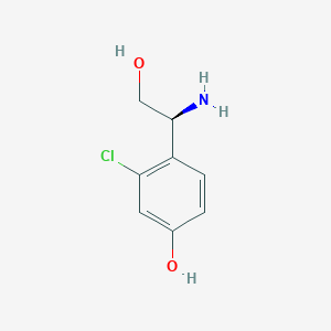 molecular formula C8H10ClNO2 B13038424 (s)-4-(1-Amino-2-hydroxyethyl)-3-chlorophenol 