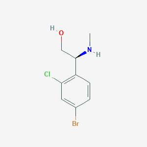 molecular formula C9H11BrClNO B13038433 (S)-2-(4-Bromo-2-chlorophenyl)-2-(methylamino)ethan-1-OL 