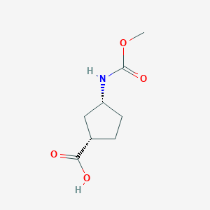 (1S,3R)-3-((Methoxycarbonyl)amino)cyclopentane-1-carboxylic acid