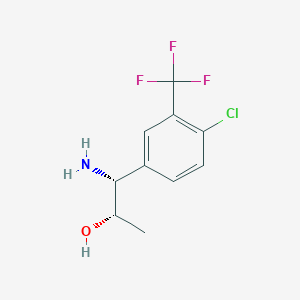 molecular formula C10H11ClF3NO B13038446 (1R,2S)-1-Amino-1-[4-chloro-3-(trifluoromethyl)phenyl]propan-2-OL 