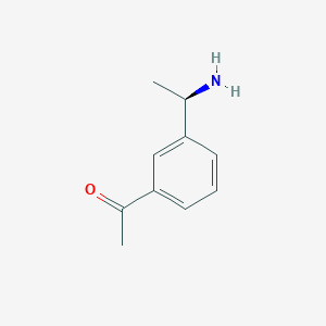 molecular formula C10H13NO B13038470 (R)-1-(3-(1-Aminoethyl)phenyl)ethan-1-one 