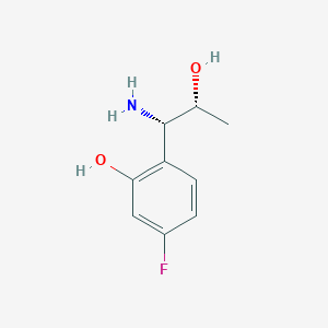 molecular formula C9H12FNO2 B13038489 2-((1S,2R)-1-Amino-2-hydroxypropyl)-5-fluorophenol 