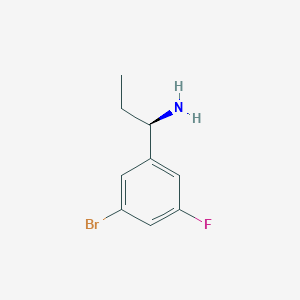 molecular formula C9H11BrFN B13038497 (R)-1-(3-Bromo-5-fluorophenyl)propan-1-amine 