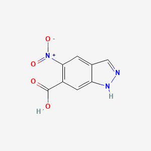 molecular formula C8H5N3O4 B13038519 5-nitro-1H-indazole-6-carboxylic acid 