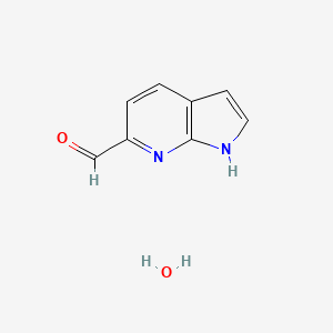 molecular formula C8H8N2O2 B13038553 1H-Pyrrolo[2,3-b]pyridine-6-carbaldehyde hydrate 