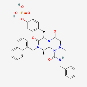 [4-[[(6S,9S)-1-(benzylcarbamoyl)-2,9-dimethyl-8-(naphthalen-1-ylmethyl)-4,7-dioxo-3,6,9,9a-tetrahydropyrazino[2,1-c][1,2,4]triazin-6-yl]methyl]phenyl] dihydrogen phosphate