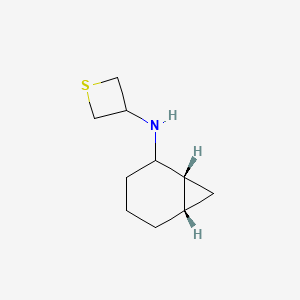 molecular formula C10H17NS B13038606 N-((1R,6S)-Bicyclo[4.1.0]heptan-2-yl)thietan-3-amine 