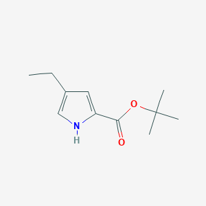 molecular formula C11H17NO2 B13038628 tert-butyl 4-ethyl-1H-pyrrole-2-carboxylate 