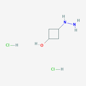 molecular formula C4H12Cl2N2O B13038638 cis-3-Hydrazinocyclobutanol;dihydrochloride 