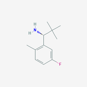 molecular formula C12H18FN B13038642 (R)-1-(5-Fluoro-2-methylphenyl)-2,2-dimethylpropan-1-amine 