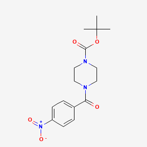 molecular formula C16H21N3O5 B1303865 叔丁基 4-(4-硝基苯甲酰)哌嗪-1-羧酸酯 CAS No. 509073-62-5