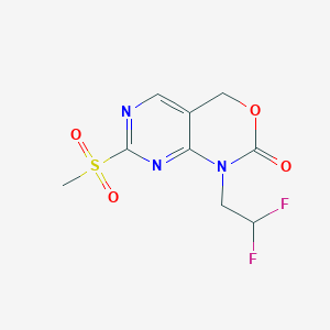 molecular formula C9H9F2N3O4S B13038661 1-(2,2-Difluoroethyl)-7-(methylsulfonyl)-1,4-dihydro-2H-pyrimido[4,5-D][1,3]oxazin-2-one 