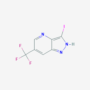 molecular formula C7H3F3IN3 B13038680 3-Iodo-6-(trifluoromethyl)-1H-pyrazolo[4,3-b]pyridine 