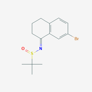 molecular formula C14H18BrNOS B13038686 (E)-N-(7-Bromo-3,4-dihydronaphthalen-1(2H)-ylidene)-2-methylpropane-2-sulfinamide 