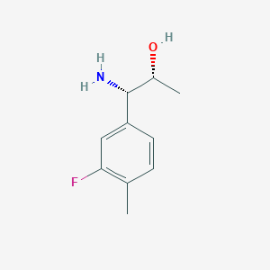 molecular formula C10H14FNO B13038699 (1S,2R)-1-Amino-1-(3-fluoro-4-methylphenyl)propan-2-OL 