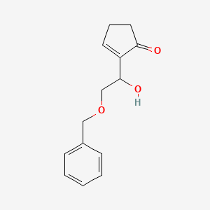 molecular formula C14H16O3 B13038725 2-(2-(Benzyloxy)-1-hydroxyethyl)cyclopent-2-enone 