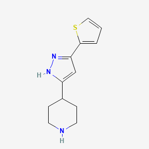 B1303877 4-[5-(2-thienyl)-1H-pyrazol-3-yl]piperidine CAS No. 321848-28-6