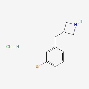 molecular formula C10H13BrClN B13038784 3-[(3-Bromophenyl)methyl]azetidine hydrochloride 