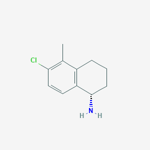 molecular formula C11H14ClN B13038799 (S)-6-Chloro-5-methyl-1,2,3,4-tetrahydronaphthalen-1-amine 