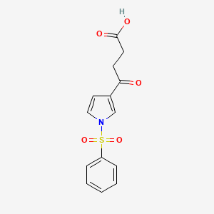 molecular formula C14H13NO5S B1303880 4-Oxo-4-(1-(phenylsulfonyl)-1H-pyrrol-3-yl)butanoic acid CAS No. 81454-02-6