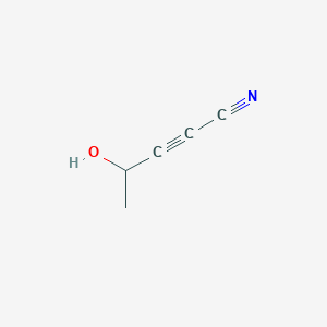 molecular formula C5H5NO B13038822 4-Hydroxypent-2-ynenitrile CAS No. 32837-37-9