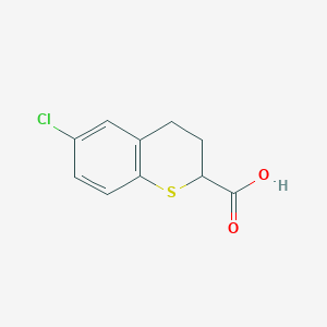 molecular formula C10H9ClO2S B13038850 6-Chlorothiochromane-2-carboxylic acid 