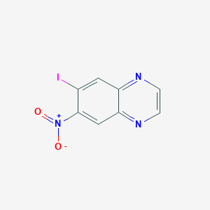 molecular formula C8H4IN3O2 B13038855 6-Iodo-7-nitroquinoxaline 