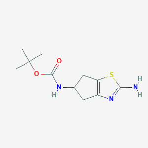 molecular formula C11H17N3O2S B13038875 Tert-butyl (2-amino-5,6-dihydro-4H-cyclopenta[D]thiazol-5-YL)carbamate 