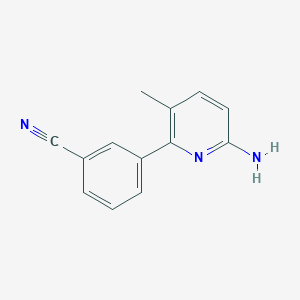 molecular formula C13H11N3 B13038886 3-(6-Amino-3-methylpyridin-2-YL)benzonitrile 