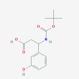 molecular formula C14H19NO5 B1303890 3-[(Tert-butoxycarbonyl)amino]-3-(3-hydroxyphenyl)propanoic acid CAS No. 284493-68-1