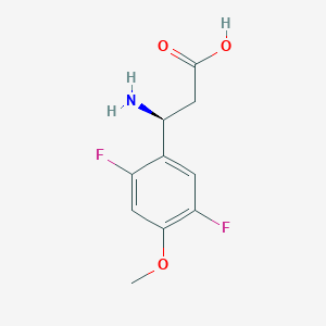 molecular formula C10H11F2NO3 B13038915 (3S)-3-Amino-3-(2,5-difluoro-4-methoxyphenyl)propanoic acid 