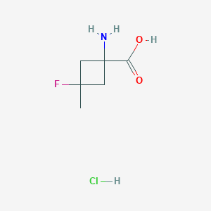 molecular formula C6H11ClFNO2 B13038945 cis-1-Amino-3-fluoro-3-methyl-cyclobutanecarboxylic acid;hydrochloride 