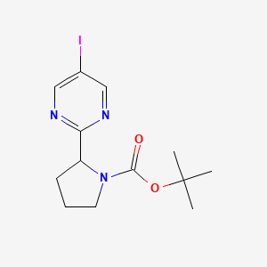 molecular formula C13H18IN3O2 B13038956 tert-Butyl2-(5-iodopyrimidin-2-yl)pyrrolidine-1-carboxylate 