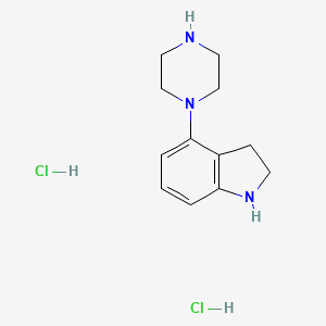 molecular formula C12H19Cl2N3 B13038963 4-(Piperazin-1-yl)indoline dihydrochloride 