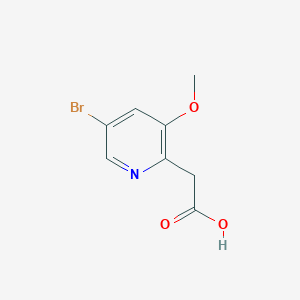 molecular formula C8H8BrNO3 B13038968 2-(5-bromo-3-methoxypyridin-2-yl)acetic acid 