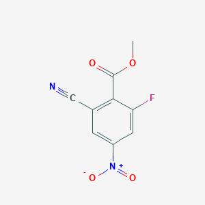 molecular formula C9H5FN2O4 B13038994 Methyl 2-cyano-6-fluoro-4-nitrobenzoate 