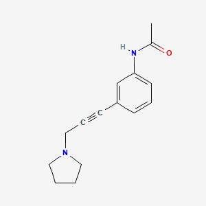 molecular formula C15H18N2O B1303901 N-{3-[3-(1-吡咯烷基)-1-炔丙基]-苯基}乙酰胺 CAS No. 885950-23-2