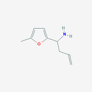 molecular formula C9H13NO B13039010 1-(5-Methyl-2-furyl)but-3-enylamine 