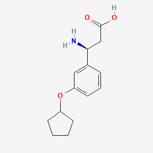 molecular formula C14H19NO3 B13039062 (3S)-3-Amino-3-(3-cyclopentyloxyphenyl)propanoic acid 