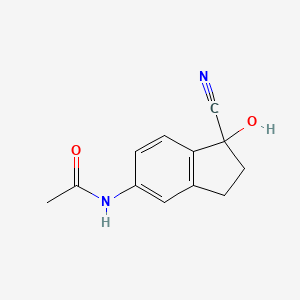 molecular formula C12H12N2O2 B13039095 N-(1-Cyano-1-hydroxy-2,3-dihydro-1H-inden-5-YL)acetamide 