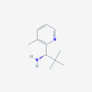 molecular formula C11H18N2 B13039102 (1S)-2,2-Dimethyl-1-(3-methyl(2-pyridyl))propylamine 