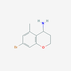 molecular formula C10H12BrNO B13039104 7-Bromo-5-methylchroman-4-amine 